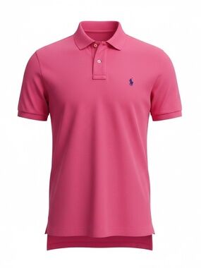 Polo Ralph Lauren Men's Short Sleeve CottonPolo Shirt Pink Navy Blue Pony M